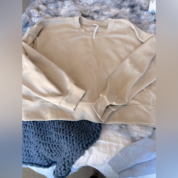 lululemon athletica Other - Softstreme Perfectly Oversized Cropped Crew by Lululemon Sweatshirt- Beige